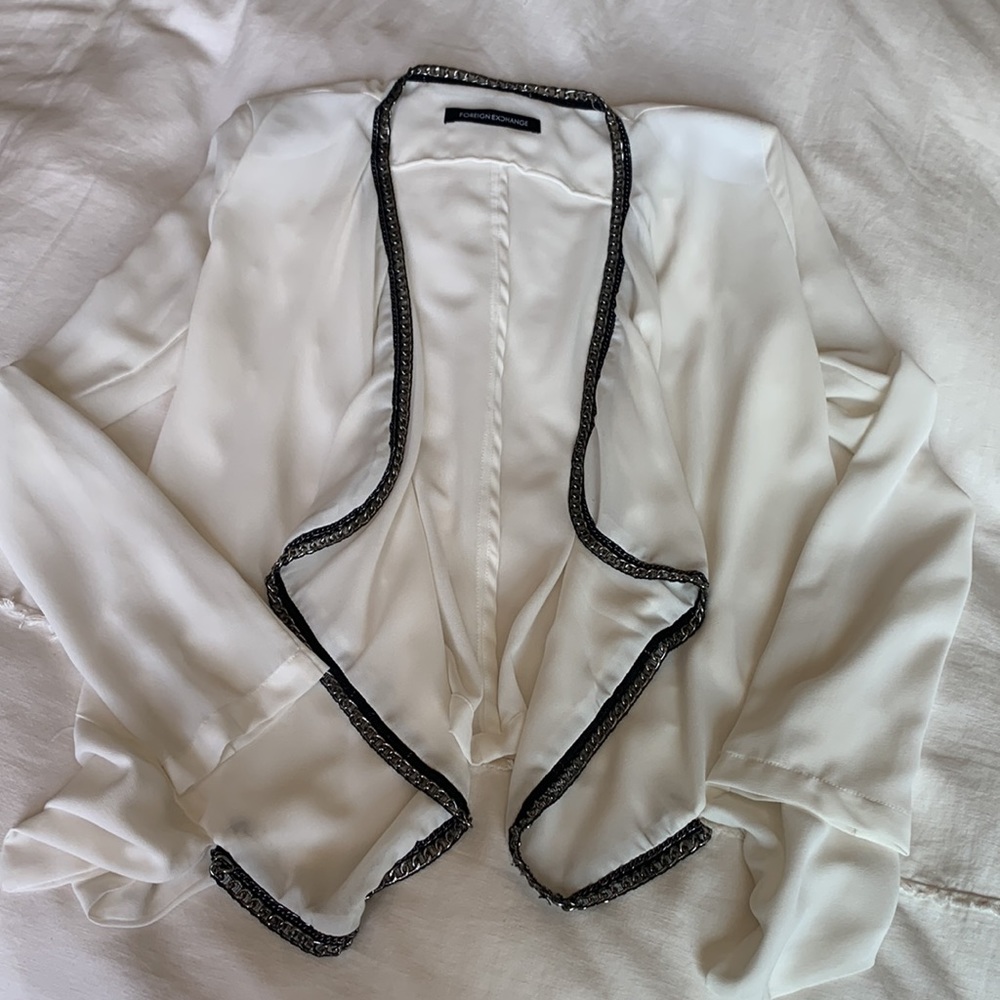 White Chiffon Blazer